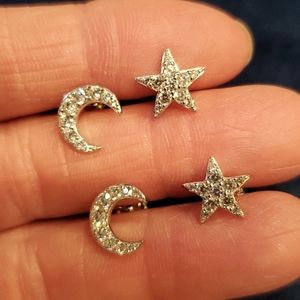 2 pr. Moon & Star earrings